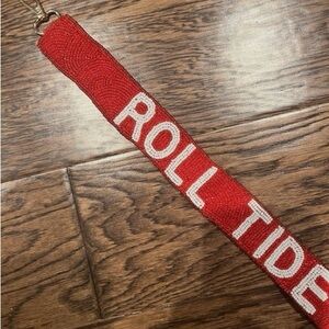 New Hand Sewn Beaded Alabama Crimson Tide “Roll Tide” Bag Strap